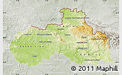 Physical Map of Liberecký kraj, lighten, semi-desaturated