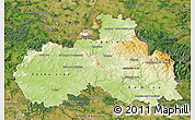 Physical Map of Liberecký kraj, satellite outside