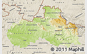 Physical Map of Liberecký kraj, shaded relief outside