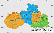 Political Map of Liberecký kraj, cropped outside