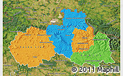 Political Map of Liberecký kraj, satellite outside