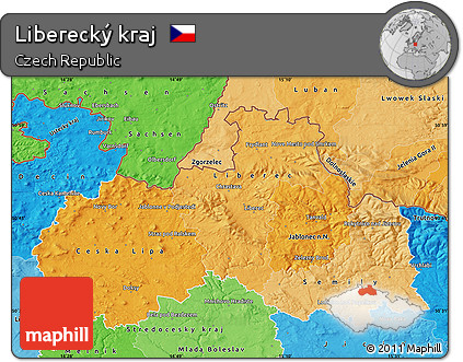 Political Shades Map of Liberecký Kraj