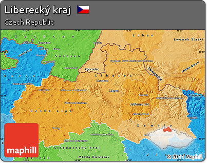 Political Shades Map of Liberecký Kraj