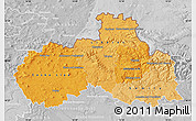 Political Shades Map of Liberecký kraj, lighten, desaturated