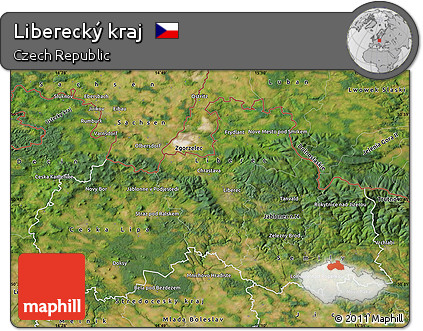 Satellite Map of Liberecký Kraj