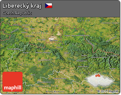 Satellite Map of Liberecký Kraj