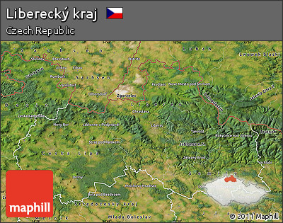 Satellite Map of Liberecký Kraj