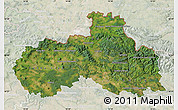 Satellite Map of Liberecký kraj, lighten