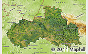 Satellite Map of Liberecký kraj, physical outside