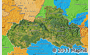 Satellite Map of Liberecký kraj, political outside