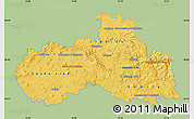 Savanna Style Map of Liberecký kraj, single color outside