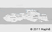 Gray Panoramic Map of Liberecký kraj, single color outside