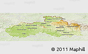 Physical Panoramic Map of Liberecký kraj, lighten