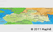 Physical Panoramic Map of Liberecký kraj, political shades outside