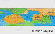 Political Panoramic Map of Liberecký kraj, political shades outside