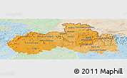 Political Shades Panoramic Map of Liberecký kraj, lighten