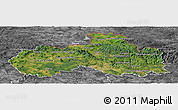 Satellite Panoramic Map of Liberecký kraj, desaturated