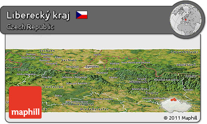 Satellite Panoramic Map of Liberecký Kraj