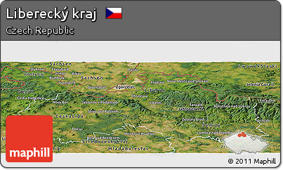 Satellite Panoramic Map of Liberecký Kraj