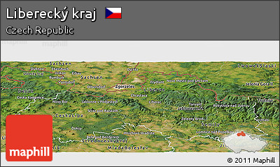 Satellite Panoramic Map of Liberecký Kraj
