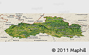 Satellite Panoramic Map of Liberecký kraj, shaded relief outside