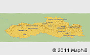 Savanna Style Panoramic Map of Liberecký kraj, single color outside