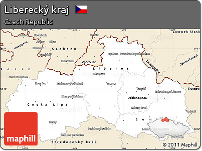 Classic Style Simple Map of Liberecký Kraj