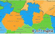 Political Simple Map of Liberecký kraj, political shades outside