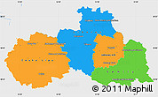 Political Simple Map of Liberecký kraj, single color outside