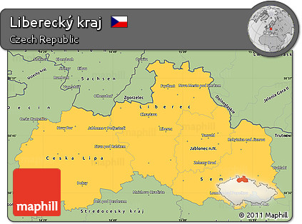 Savanna Style Simple Map of Liberecký Kraj