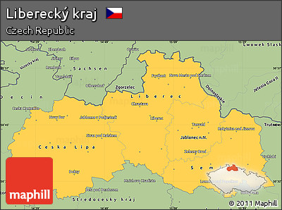 Savanna Style Simple Map of Liberecký Kraj