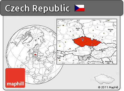 Blank Location Map of Czech Republic