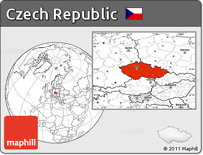 Blank Location Map of Czech Republic