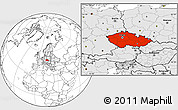 Blank Location Map of Czech Republic, highlighted continent