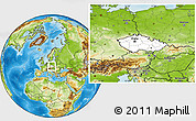 Blank Location Map of Czech Republic, physical outside