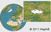 Blank Location Map of Czech Republic, satellite outside