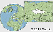 Blank Location Map of Czech Republic, savanna style outside