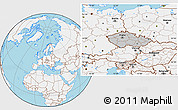 Gray Location Map of Czech Republic, lighten, land only