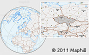 Gray Location Map of Czech Republic, lighten