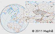 Gray Location Map of Czech Republic, lighten, semi-desaturated