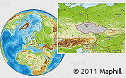 Gray Location Map of Czech Republic, physical outside