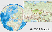 Physical Location Map of Czech Republic, lighten, land only