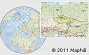 Physical Location Map of Czech Republic, lighten