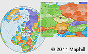 Physical Location Map of Czech Republic, political outside