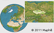 Physical Location Map of Czech Republic, satellite outside