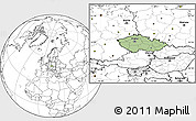 Savanna Style Location Map of Czech Republic, blank outside