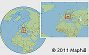 Savanna Style Location Map of Czech Republic, within the entire continent