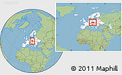 Savanna Style Location Map of Czech Republic, highlighted continent, within the entire continent