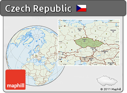 Savanna Style Location Map of Czech Republic, lighten