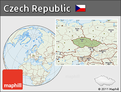 Savanna Style Location Map of Czech Republic, lighten